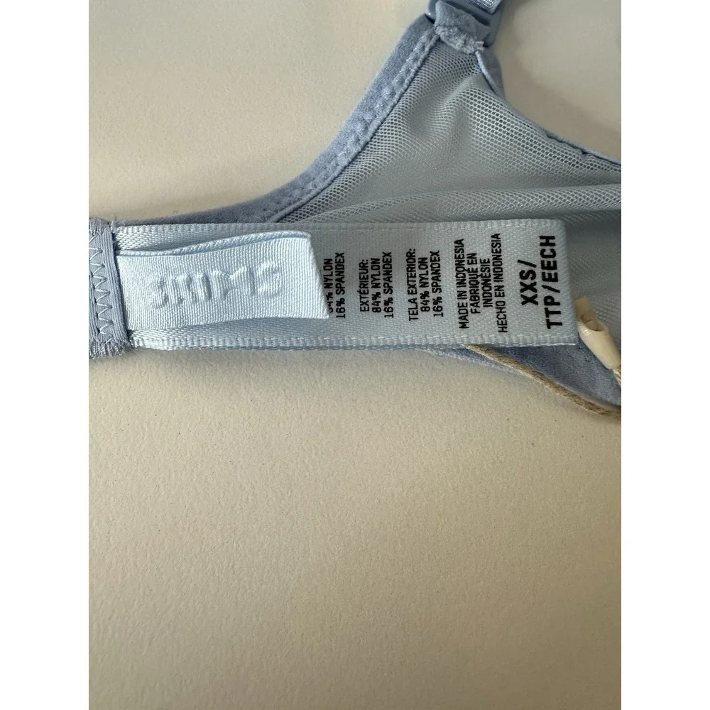 SKIMS Ultra Fine Mesh Triangle Bralette Bra Wireless‎  XXS Blue new - Picture 3 of 6